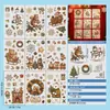 Decoración de Atmósfera Navideña Pegatinas Electrostáticas para Puertas y Ventanas de Vidrio Reno Ardilla Oso Polar Muñeco de Nieve Chimenea Corona