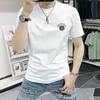 Playera de Manga Corta para Hombre Explosiva 2025 Nueva Casual Moderna Marca Moda para Hombre Todo Combina Estampada Ajustada Media Manga Cuello Redondo T