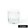 Taza de Cristal Mini para Arte de Uñas Octogonal Transparente Engrosada Tapa de Metal Recipiente para Polvo Líquido Mezcla de Colores Pincel de Lavado
