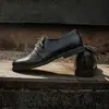 Zapatos Pequeños de Cuero con Cordones de Piel de Caballo para Mujer, Mocasines de Estilo Británico, Nuevos Zapatos Planos de Cuero Genuino con Punta Redonda y Tacón Bajo de Corte Profundo para Primavera y Verano, Talla de Zapato para Mujer 40