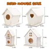 Amazon Nido de Pájaro de Madera DIY para Niños Casa de Pájaros Ensamblada para Niños Pintura Casa de Pájaros Pintada Jaula Kit de Manualidades de Arte de Madera