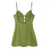 Atacado de roupas femininas transfronteiriço 2026 nova moda elegante sem mangas alças design decote V decote vazado costas nuas vestido