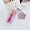 Bolsa de Batom Portátil Bolsa de Maquiagem Pequena Bolsa de Couro Colorida a Laser Chaveiro Batom Mini Bolsa de Cosméticos Chaveiro