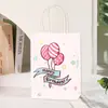 Bolsa de Presente com Balão de Aniversário e Bolo, Bolsa Tote de Papel Exquisita Colorida para Aniversário Infantil de Casamento, Bolsa de Mão com Adesivos Autocolantes
