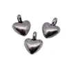 8.5X6.3X3.6Mm 0.45g Cor Prata Antiga Material para Joias Pingente Pequeno de Coração DIY