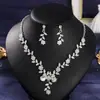Conjunto de Joias de Casamento para Noiva Estilo Europeu e Americano Liga Metálica Incrustada com Diamantes Coloridos Conjunto de Duas Peças Colar e Brincos Joias para Festa de Halloween