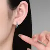 Pendientes de Plata de Ley S925 con Moissanita para Mujer, Pendientes Simples y Versátiles, Aros Chapados en Oro, Accesorios para Orejas al Por Mayor