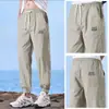 Calça Casual da Moda Ins para Homens, Corte Slim, Estampa Simples, Calça Masculina Versátil e Fashion, Estilo Fino de Verão, Direto do Fabricante