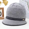 Sombreros para mujeres de mediana edad y mayores, otoño e invierno, para madres, forrados de polar, cálidos, sombreros de lana tejidos, para señoras mayores, de pelo de conejo, de ala ancha, sombreros de algodón