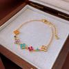 Pulseira de flor redonda de zircônia transfronteiriça pulseira de moda de luxo de ponta nicho retrô pulseira versátil atacado feminino