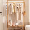 Perchero de Pie de Madera Maciza para Dormitorio, Perchero Sencillo Moderno Estilo Nuevo Chino para Casa de Huéspedes con Almacenamiento, Móvil