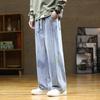 Pantalones vaqueros degradados para hombre, primavera 2024, nueva marca de moda retro americana, pantalones largos casuales sueltos y rectos para hombre