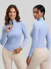 Ropa Deportiva de Verano Transfronteriza con Media Cremallera y Mangas Largas para Exteriores, Adelgazante, para Fitness, Running, Entrenamiento, Yoga