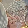 Pegatinas para Uñas con Brillo de Concha, Calcomanías Populares de Color Sólido para Uñas y Accesorios de Moño, Accesorios para Uñas Portátiles