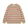 Ropa para Hombre North Boundary Marca de Moda Americana 2025 Otoño e Invierno Nuevo Suéter Rayado de Bloques de Color para Hombre Suéter de Punto de Cuello Redondo