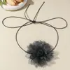 Collar de Flor de Rosa de Diamante de Malla Dulce Fresco Moda Chica Caliente Collar de Alta Gama Collar de Lujo Ligero de Nicho Al por Mayor Mujeres