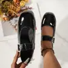 Zapatos Mary Jane planos y bajos para mujer, adecuados para primavera y otoño, con un diseño sencillo, delicados y elegantes, zapatos nuevos pequeños de piel con punta redonda y hebilla