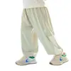 Pantalones Anti-Mosquitos para Niños con Tecnología de Enfriamiento, Pantalones Perforados de Verano, Pantalones Casuales Frescos y Ligeros Transpirables de Seda Helada para Niños Mayores