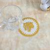 Posavasos de PVC Estilo Europeo Estampado en Oro Esteras para Cenicero de KTV Bar Esteras Redondas Estilo Occidental Esteras para Tazas de Té Tela Floral