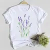 Camiseta de Manga Corta con Estampado de Flores Nuevo 2025 para Mujer, Top Casual de Manga Corta