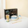 Set de Té Matcha de Cerámica Rústica Estilo Japonés Pintura de Paisaje Tazón de Matcha con Pico Batidor de Té de Cerámica Caja de Regalo de 4 Piezas Transfronterizo