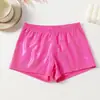Shorts de Baile Brillantes con Estampado Dorado para Niños, Alta Elasticidad, Transpirables, Shorts de Práctica de Danza Moderna de Ángulo Plano, Venta Directa del Fabricante Original