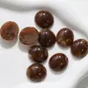 Zhen Tu Café Latte Caramelo Atmosférico Gradiente de Cor Café Oval Resina Meia-Redonda DIY Brincos de Alto Padrão Realçadores de Branco