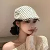 Boina francesa de gran circunferencia de cabeza para mujer, de primavera y otoño, antidesgaste, estilo antiguo, con cara visible, sombrero pequeño de pintor negro, estilo vendedor de periódicos.