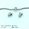 Pulsera Popular Hecha a Mano DIY Transfronteriza Serie Navideña Cuentas Espaciadoras de Agujero Grande Cuentas Sueltas Plata Antigua Muñeco de Nieve Cuentas de Agujero Grande