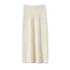 Saia Tricotada em Lã Cashmere 100% Pura Escovada para Mulheres Outono e Inverno Novo Estilo Cobrindo o Quadril Reta Casual Versátil Saia de Um Passo