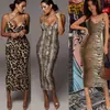 Ropa de Mujer de Comercio Exterior Nueva 2026, Estilo Europeo y Americano, Vestido sin Mangas con Cuello en V, Estampado de Leopardo, Ajustado