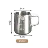 Xícara de Aço Inoxidável Espessado 304 para Arte em Café Latte, Xícara de Espumar Leite para Café de Grau Alimentício, Jarrinha Profissional de Aço Inoxidável com Bico Fino para Espumar Leite