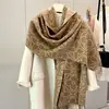Bufanda de hilo de núcleo para comercio exterior transfronterizo para mujer, nuevo chal de imitación cachemir para otoño e invierno, calentador de cuello engrosado y cálido, venta al por mayor por transmisión en vivo
