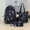 Bolso de Hombro Doble Transfronterizo Nuevo Mochila de Gran Capacidad para Estudiantes de Secundaria Femenina Ligera Reductora de Carga Alta Apariencia Set de Viaje Mochila