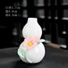 Jarrón con Forma de Calabaza con Flores Hechas a Mano, Mini Jarrón de Flores, Recipiente para Flores Frescas para Mesa de Centro, Adorno Decorativo para Sala de Estar, Jarrón de Cerámica para Pequeño Arreglo Floral