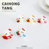 Resina Nuevo Dibujo Animado Sanrio Hello Kitty Cesta de Flores DIY Colgante Creativo para Joyería Material Accesorios Adornos de Escritorio