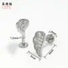 Zeming Acero Inoxidable Trébol de Cuatro Hojas Huazi Fragancia Pendientes de Zirconia para Abuela Lujo Ligero Pendientes de Hélice de Oreja de Gama Alta Pendientes de Nicho