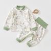 Ropa de Otoño Antibacteriana 7A para Bebé, Conjunto de Ropa de Otoño para Bebé, Pantalones de Cintura Alta que Protegen el Vientre, Conjunto de Ropa Interior Anti-Frío para Niños