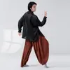 Novo Traje de Dança Estilo Chinês para Homens e Mulheres, com Gola Diagonal, Design Solto e Fluido, Adequado para Conjuntos de Performance de Dança Moderna e Jazz
