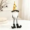 Nuevas decoraciones de Halloween transfronterizas: muñeco de guardabosques de patas largas de dibujos animados, muñeco de duende rayado, venta al por mayor