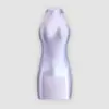 Vestido de baile con acabado brillante, vestido ajustado, falda de una pieza, vestido elástico sedoso ajustado, faja tipo top sin mangas, sexy y de alta gama