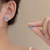 Aretes de mariposa de cristal degradado azul hielo sal de mar de verano, diseño nicho, aretes Mori de perla de imitación, aretes de alta gama