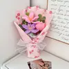 Amazon Wholesale Bouquets de Flores de Hilo Acabado Girasol Rosa Tejidos Artificiales Hechos a Mano DIY Crochet Día de la Madre