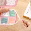 Caixa de Pílulas de Palha de Trigo com 8 Compartimentos Mini Portátil Transparente à Prova de Poeira Caixa de Pílulas de Grande Capacidade Caixa de Armazenamento de Pílulas para Uma Semana