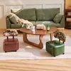 Taburete de Madera Maciza con Respaldo para Uso Doméstico, Taburete Móvil para Sofá, Taburete Suave con Cojín para Cambiar Zapatos, Taburete Pequeño de Ocio Minimalista Moderno