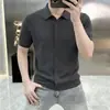 Cárdigan de punto con solapa, botones, manga corta, vintage, simple, verano, casual, versátil, corte holgado, camiseta para ir al trabajo