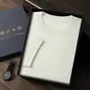 Suéter de Cachemir para Hombre de Manga Corta Cuello Redondo 100% Cachemir Otoño e Invierno Nuevo 68 Hilo Peinado Delgado Tejido de Punto Camiseta de Manga Corta