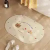 Alfombrilla absorbente de tierra de diatomeas dura de dibujos animados personalizada, alfombrilla de pie de secado rápido para baño, alfombrilla de pie antideslizante para entrada de baño y inodoro