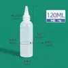 Botella de pegamento espesado, botella dispensadora industrial, botella de plástico blando transparente con punta puntiaguda, botella de plástico para tinte dividido de muestra pequeña