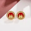 Nuevos Pendientes de Estilo Chino para el Año del Dragón, Pequeños y Delicados, Adecuados para Usar Durante el Año Nuevo, con un Estilo Chino Tradicional, Rojos y Festivos, Simples y Elegantes